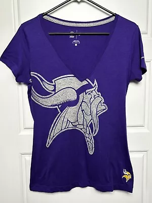 NFL Nike Minnesota Vikings Football V Neck Logo Shirt- Women’s Large • $16.99