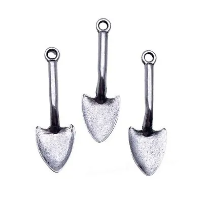 10 Pcs -  28mm Tibetan Silver Spade / Shovel Tool Charms Gardening DIY D212 • £2.19