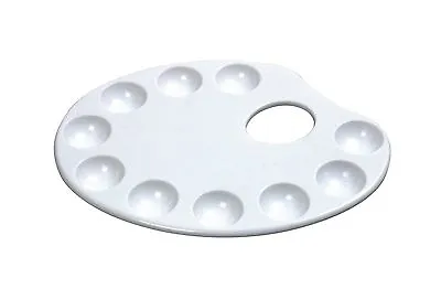 £3.99 • Buy Oval Artist Paint Palette Mixing Plate 10 Well Plastic Painting Art Craft Pallet