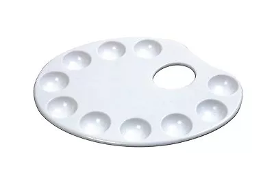 Oval Artist Paint Palette Mixing Plate 10 Well Plastic Painting Art Craft Pallet • £15.02