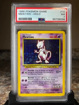 $39.99 • Buy 1999 Pokemon Mewtwo Base Set Holo Rare 10/102 PSA 7 NM Graded Unlimited!