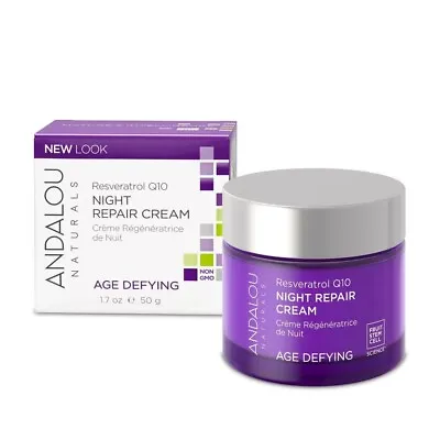 Resveratrol Q10 Night Repair Cream By Andalou Naturals 1.7 Oz • $16.99