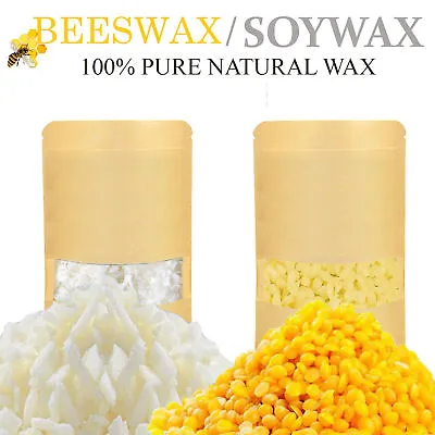 100G-5KG 100% Pure Natural Beeswax And Soy Wax Candle Making Wax Flakes Burning • £109.99