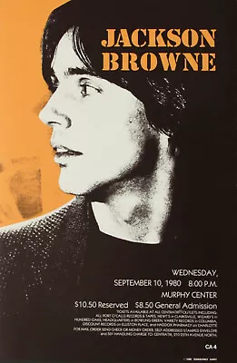 $19.95 • Buy Jackson Browne Murphy Center Re-Print Concert Poster HIGH QUALITY