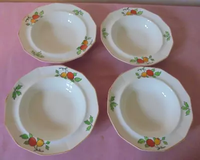 Set Of 4 Vintage Myott Son & Co Fruitdessert Bowls Lemons / Oranges • £7.99