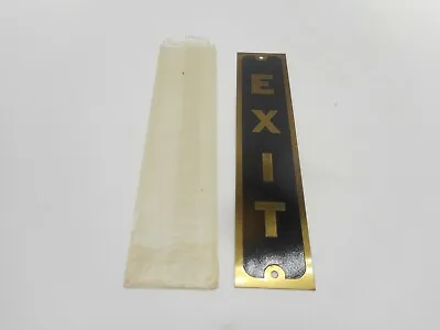 NOS Vintage Naval SHIP Hotel Brass Metal Advertising Door Marker SIGN - EXIT • $64.95