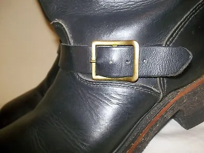 Vtg 50's Horsehide BRASS Buckle STEEL TOE Nylon Corded ENGINEER Motorcycle BOOTS • $399.99