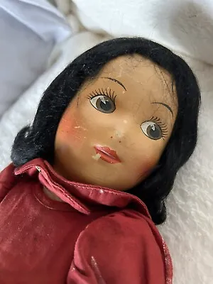 1938 Ideal  16  Snow White Doll In Original Seven Dwarfs Oil Cloth Dress • $99