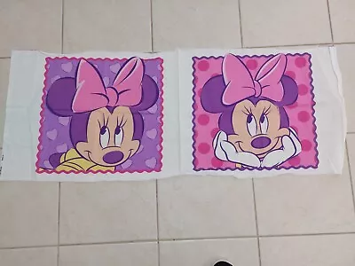 2 Unused Vtg Springs Minnie Mouse Pillow Fabric Panels Each 15   Square • $9.99