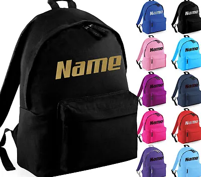 Personalised School Backpack Bag Kids Any Name Text Boys Girls Rucksack PE Kit • £14.45