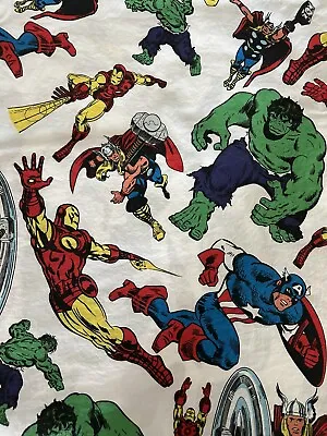 Pottery Barn Kids  Marvel Avengers  Full Flat Sheet Organic Cotton Blend • $22.99