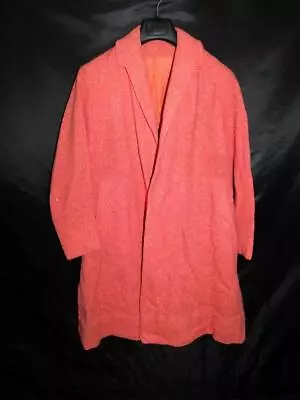 Vintage Lassie S Pink Wool Tweed Swing Coat Open Front Knee Length USA Made • $24.99