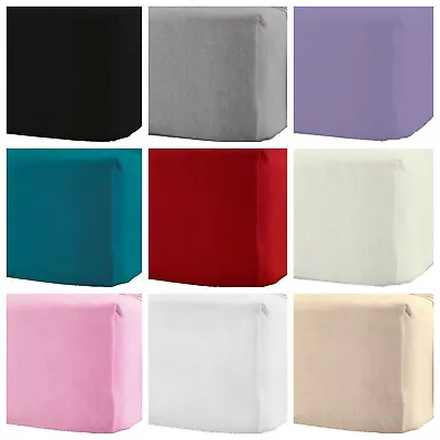 £12.99 • Buy 100% Brushed Cotton Flannelette 40CM/16  Extra Deep Fitted Sheets In 10Colours