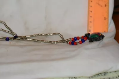 Necklace. Vintage Necklace Colored Glass Turtle Pendant.  • $3.99