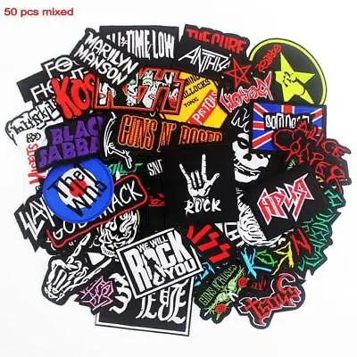 Random Lot Of 50 Rock Band Patches Iron On Music Punk Roll Heavy Metal Sew • $27.99