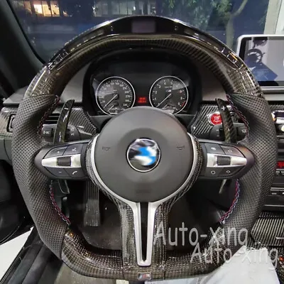 Led Real Carbon Fiber Steering Wheel For BMW M1 M2 M3 M4 M5 M6 M7 X5 X6 F82 F10 • $569.50