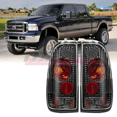 $53.73 • Buy For 97-03 Ford F150/99-07 F250 F350 Super Duty Tail Lights Black Clear Rear Lamp