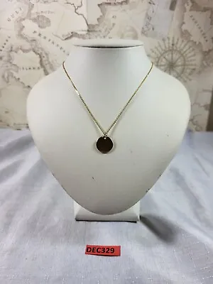 H&M Gold Round Pendant Necklace Costume Jewellery DEC329 • £3.49