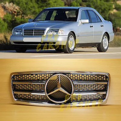 Front Grille Shiny Black For MERCEDES BENZ 94-00 W202 C-Class 4DR Sedan Wagon • $189.07