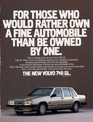 1988 Volvo 740 GL Sedan Very Sharp Magazine Ad From USA Periodical • $3.49