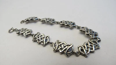 Kit Heath 925 Sterling Silver 1994 Celtic Knot Panel 18.5cms Bracelet • £59