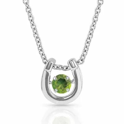 Montana Silversmiths Ladies Birthstone Horseshoe Necklace NC4742-AUG • $45