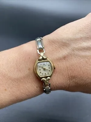 Vintage Empire Ladies Watched Art Deco Silver-Gold Toned • $19.79