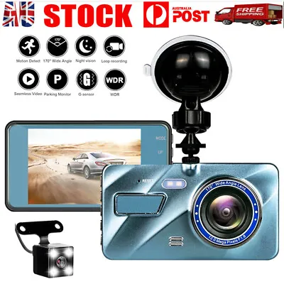 $40.59 • Buy Front And Rear Car Dash Camera Dual Camera Dash Cam Video DVR Recorder FHD Touch