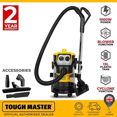 £79.79 • Buy Industrial Vacuum Cleaner Hoover Wet And Dry 15L 1000W Powerful Suction Bagless 