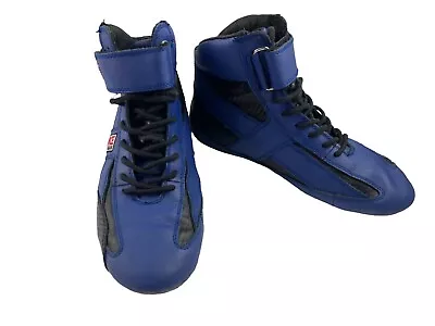 G-Force Pro Series Men Racing Shoes Blue 10 M Leather Biker Motorcycle High Top • $37.82