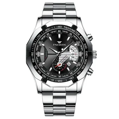 FNGEEN Sports Wristwatch (Silver - Black) • £14.99