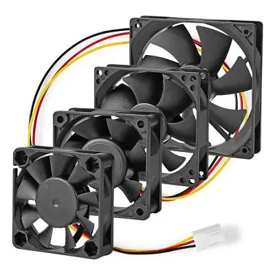 PC Fan Silent Cooling Heat Sink CPU Computer Case Silent 12V DC 3 Pin Wire Black • £11.92