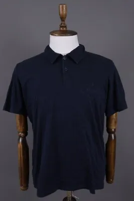 Prada Milano Logo Navy Blue Short Sleeve Polo Shirt • $100