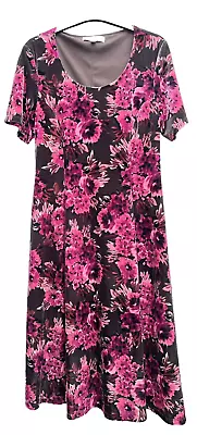 NWOT JULIPA UK 12/14 Multicolour Stretch Mid/Calf Length Short Sleeve Dress • $28.58