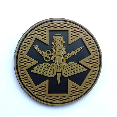 3d Pvc Ems Medic Cross Star Emt Tactical Army Rubber Hook Patch Desert • $7.99