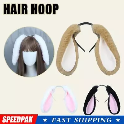 Cute Rabbit Bunny Plush Lop Ear Hairpin Clip Ribbon Bowknot Lolita Cosplay B1X4 • £5.26