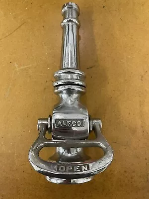 Vintage Alfco Nickel Plated Brass Fire Hose Nozzle • $65