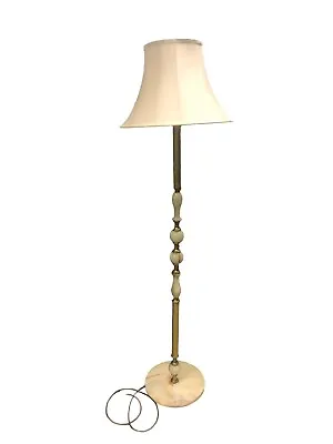 £89.99 • Buy Mid Century Marble Brass Floor Lamp Heavy Solid With Shade Working Tested 160cm
