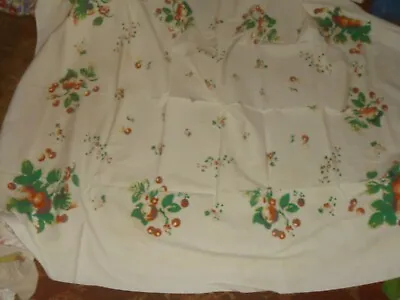 Vintage Tablecloth - Fruit Theme - Multicolored - Approx. 54  X 66   • $24.95