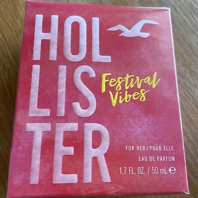 HOLLISTER FESTIVAL VIBES FOR HER 50ml EAU DE PARFUM FRAGRANCE SPRAY [BRAND NEW] • £15