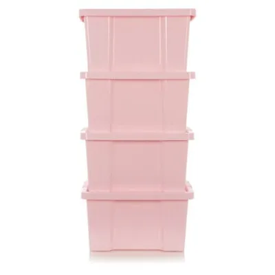 £19 • Buy Pink Box With Clear Lid 27L - Set Of 4