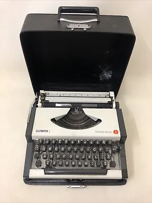 Vintage Olympla Typewriter & Case Traveller De Luxe For Parts Or Repair • £70