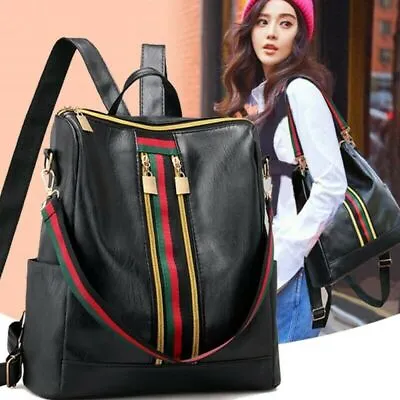 £7.99 • Buy Women Ladies PU Leather Backpack Anti Theft Rucksack Travel Shoulder Bag Satchel