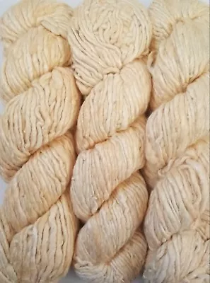 1 Quality Cream Color Recycled Soft Silk Sari Knitting Woven Craft Yarn 100 Gram • $9.98