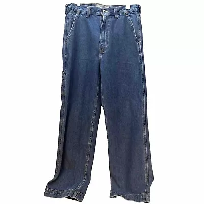 Urban Up Pipeline Mens Blue Denim Jeans Size 33 X 30 Tapered Leg Distressed Cuff • $13.99