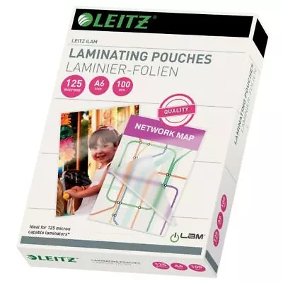 Leitz A6 Laminating Pouches Document Sealer Home Office Stationery 100pcs • £13.86