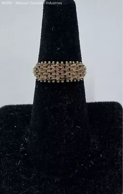 14K Yellow & Rose Gold Stacked Mesh Ring - 2.57 Grams • $45