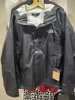 THE NORTH FACE Men's Venture 2 Dryvent Hooded Rain Shell Jacket Size S Black NWT • $89