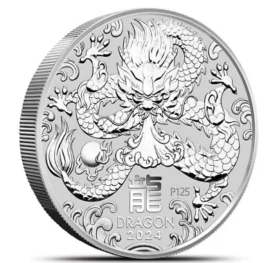 2024 - 5 Oz Australian Lunar Year Of The Dragon .9999 Silver Coin BU *IN STOCK* • $218.55