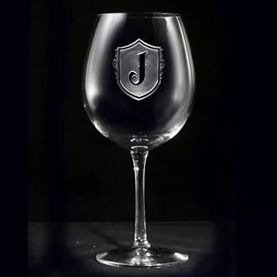 Etched Monogrammed Shield Red Wine Glasses - Set Of 6 (m22) • $85.80